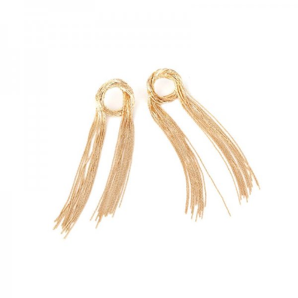 Vintage creative winding copper copper chain tassel earrings exaggerated long geometric metal chain earrings earrings female