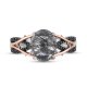 Enchanted Villains Maleficent Black Quartz and Crystal Ring in Titanium steel and Rose Copper and zinc alloy