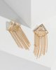 Gold Mesh Tassel Drop Earrings