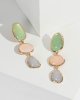 Multi Colour Irregular Oval Drop Earrings