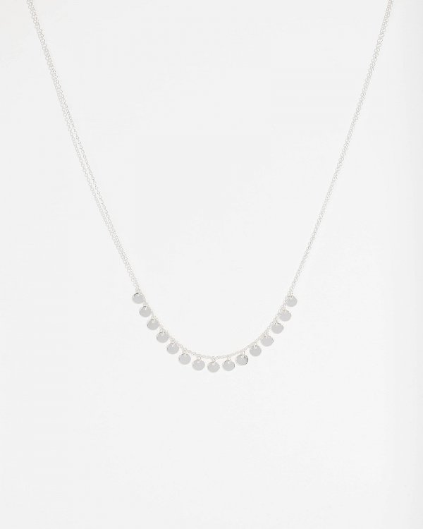 Silver Multi Disc Short Necklace