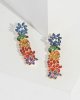 Multi Colour Multi Crystal Cluster Drop Earrings