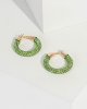 Green Multi Crystal Hoop Earrings